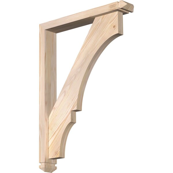 Ekena Millwork Balboa Arts and Crafts Smooth Bracket w/ Offset Brace, Douglas Fir, 3 1/2"W x 22"D x 30"H BKT0402X22X30BOA03SDF - main